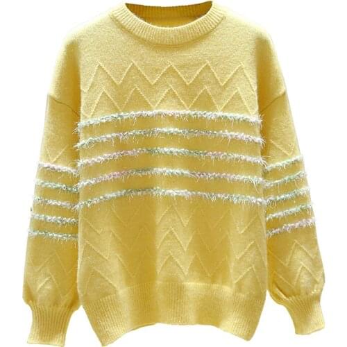 Striped Outside Oversized Plus Large Size Female Woman Blouses Winter WomenS Sweaters Clothing Latest 2020 Spring Autumn D0543