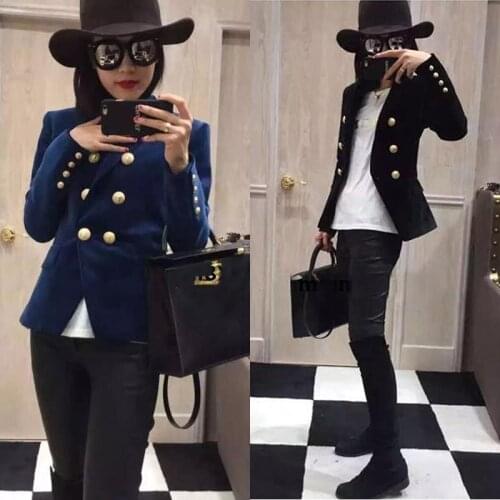 Fashion Blazer Women Blazer New Spring And Autumn Slim Gold Velvet Small Suit Jacket Female Leisure Womens clothing T910
