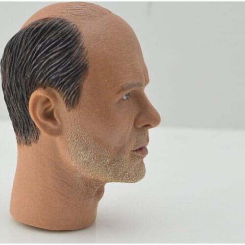 1:6 Scale Male Figure Accessory World War II German Sniper Corning Colonel Baldy Head Sculpt Carved Model For 12'' Action Figure