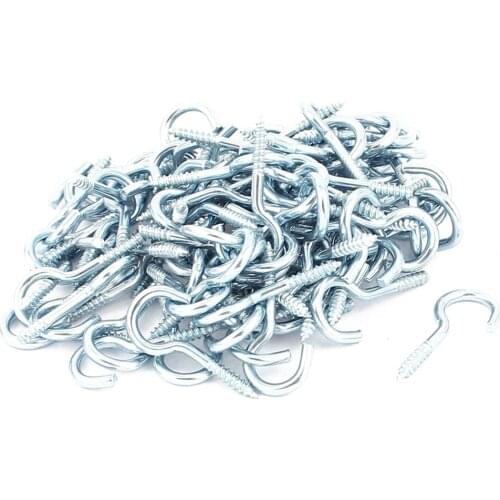 100pcs Thread 1.2 inch Long Zinc Plated Eye Bolt Eyelet Hook Screw Assortment Blue