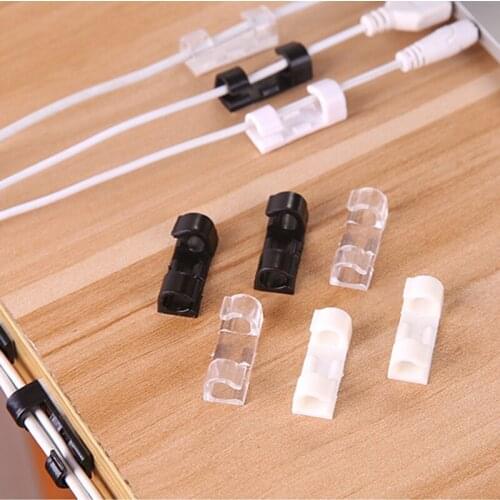 20Pcs Self Stick Wire Organizer Line Cable Clip Buckle Clips Clamp Table Wall Fixer Fastener Data Telephone Line Organizer