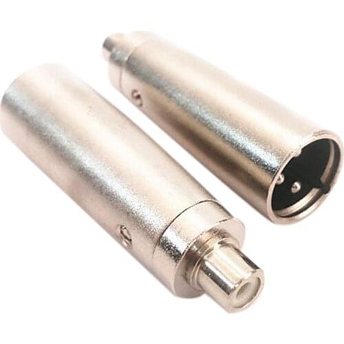 3 Pin XLR Plug Male to RCA Female Audio Jack Adapter Connector Applied on Microphone Amplifier