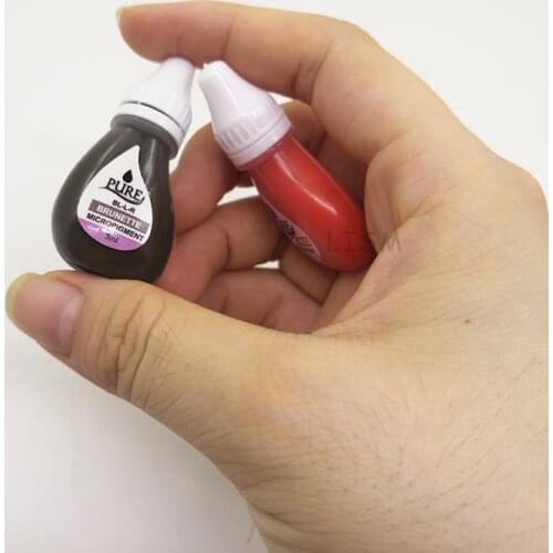 3ml Microblading Pure Pigment Semi Permanent Makeup Eyebrow Tattoo Ink Lips Eye Line Color Micropigmentacion pigmentos lips