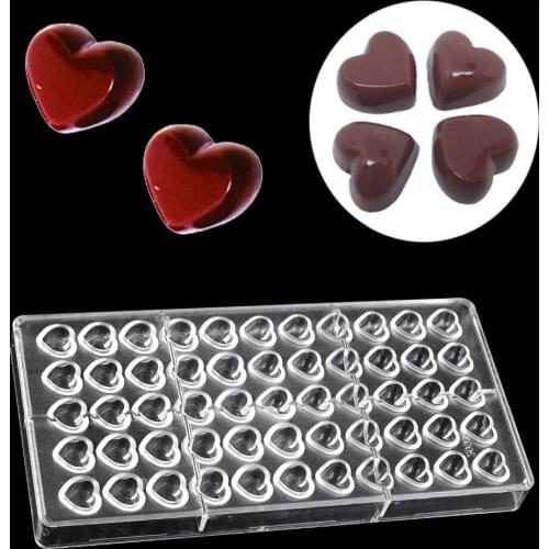 3D Love Shape Chocolate Molds Valentines Day Polycarbonate Chocolate Mold Candy Cake DIY Kitchen baking Pastry Tool
