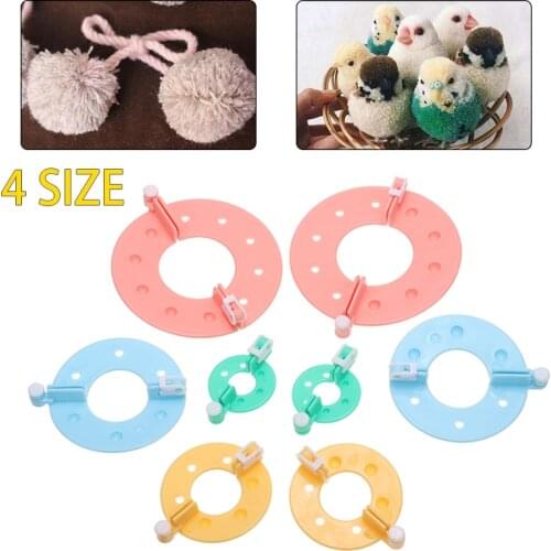 4 Size Plastic Fluff Ball Weaver Pom Pom Making Tool Needle Craft DIY Knitting Loom Wool Bobble Hat Kit 3.5cm/5.5cm/7cm/9cm