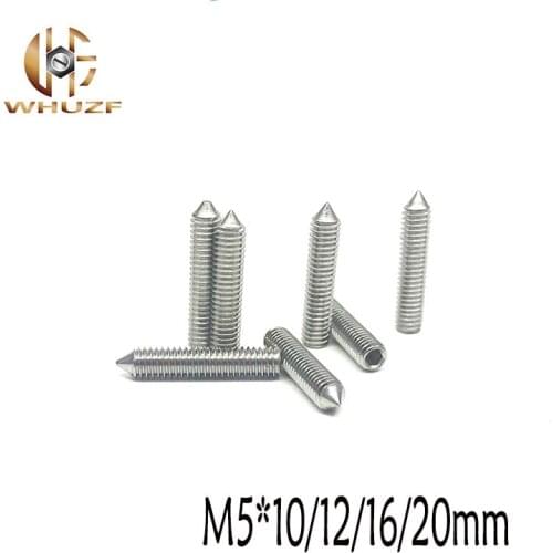 40pcs M5*10/12/16/20mm DIN553 304 Stainless Steel Tip Tightening Screws Headless Screws Top Wire Set Screws Machine Meters