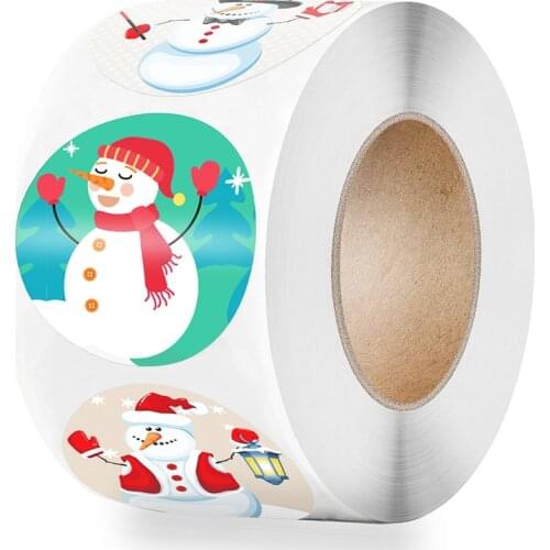 500pcs Snowman Merry Christmas Stickers Seal Labels for XMAS Gift Card Box Package Christmas Label Sealing Stickers Stationery