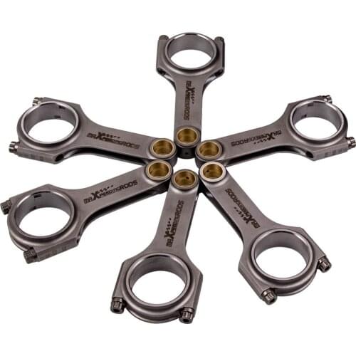 6pcs 4340 Racing Connecting Rods for Audi B5 S4 Quattro 2.7T 154mm Conrod Genuine 5/16" ARP 2000 bolts TüV Certification