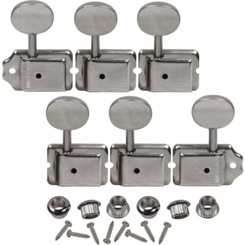 6pcs/set Electric Guitar Tuning peg 6(R)-in-line Electric Guitar Tuning Keys Tuners Machine Heads guitar DIY Tuning peg(Silver)
