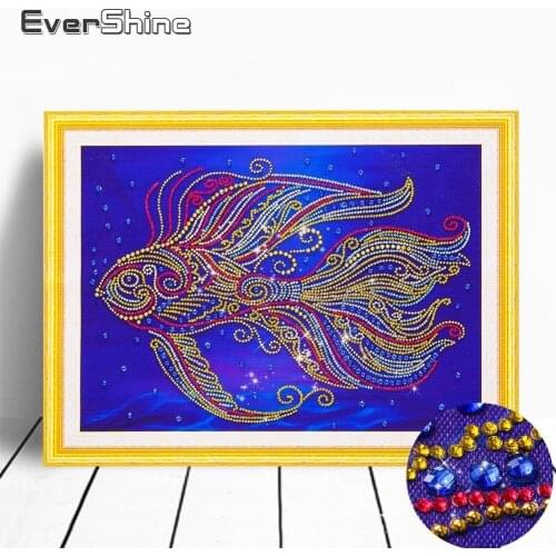 EverShine Diamond Painting Fish Special Shape Diamond Mosaic Cross Stitch Diamond Embroidery Sale Animal Picture Rhinestones