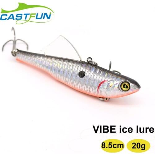 Free Shipping VIVRA Vib Winter Wigs Ice Fishing Baits 20g 8.5cm Japan Vibe Lure Hard Lures Sea Fishing With Treble Hook