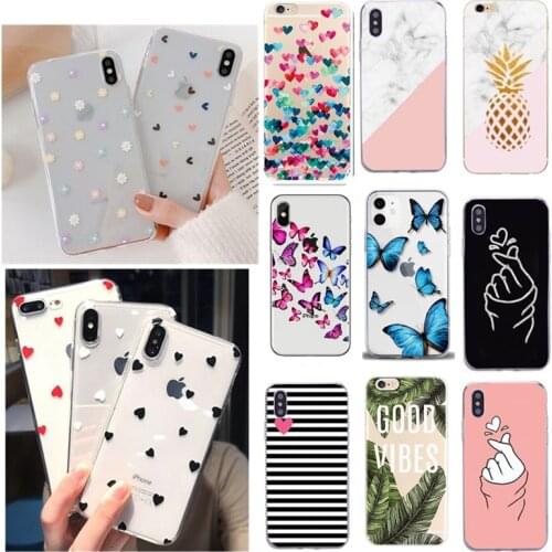 Heart Phone Case For iPhone 11 Pro Max XR XS Max X XS 11 7 8 Pro 6 Plus 5 SE 2020 Case Soft phone Back Cover For Iphone 11 Case