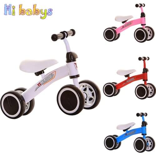Baby Balance Bike Ride On Toys Children Four Wheel Balance Bike No Foot Pedal Bicycle Baby Walker Infant For Learning Walk Scoo