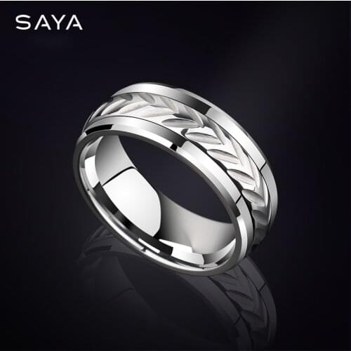 Ring for Men, 8mm Width Tungsten Ring Brushed Finishing Rotated Freely for Wedding, Business, Customized, Free Shipping