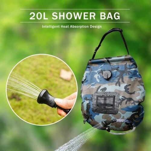 Water Bags 20L Solar Shower Bag Portable Camping Heating Shower Bag Large Capacity Storage Bath Water Package Camping Water Tool