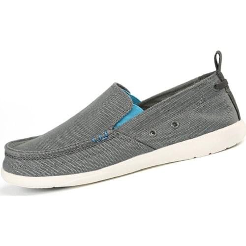 New Hot Canvas Mens Loafers Fashion Handmade Moccasins Soft Casual Slip On Croc Mens Boat Shoes Size 39~46 Flats 2021