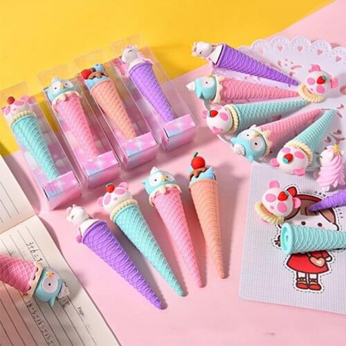 Icecream Popsicle Creativity Rubber Pencil Eraser Yummy Cute Cartoon Dessert Erasers Set Mini Lollipop for Kids School Student