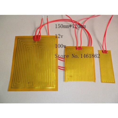 150mm*120mm 12V 100W element heating 3D Printer PI film polyimide heater heat rubber electric Baking field Industrial Heater