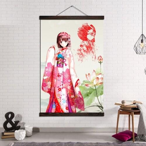 Wall Art Canvas Print and Poster Picture Canvas Painting Wall Decorative Picture for Home Decoration Japanese Geisha Art Poster