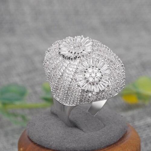 Bride Talk Round Shape Women Ring For Wedding Engagement Cubic Zirconia Beautiful Bridal Rings Jewelry Accessories High Quality