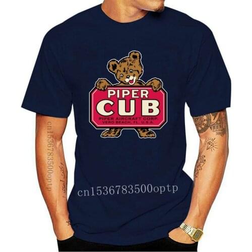 New Piper Cub Retro Logo Airplane Training Bear Aviation Flight T-shirt