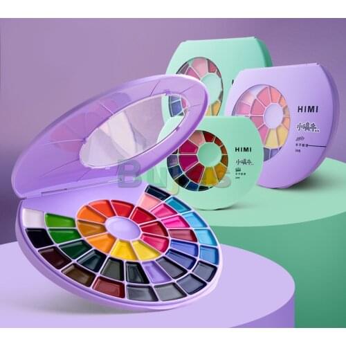 HIMI Water Colors Palette 24 38 Colors Semi Moist Watercolor Beginners Students Kids Easy to Blend Colors art supplies set