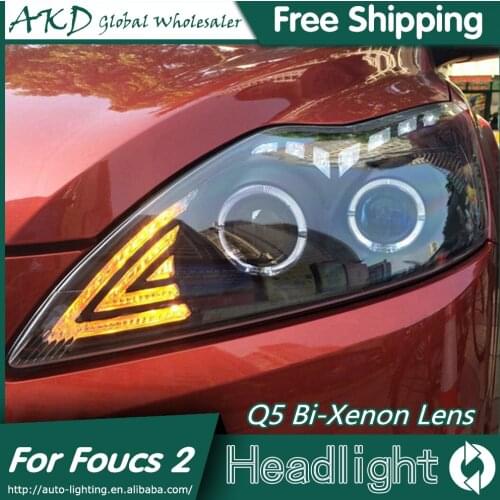 For Car Ford Focus 2 Headlights 2009-2011 DRL Day Running Light LED Bi Xenon Bulb Fog Lights Car Accessory Focus 2 Head Lamp