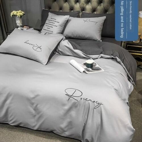 Antarctica washed cotton 4-piece bedding, quilt cover, 3-piece single bed sheet, bedspread, dormitory Bedding Set