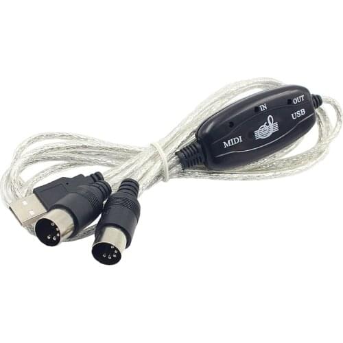 USB Interface to MIDI Converter Electric Instrument Music Keyboard Piano to PC Laptop for Windows Mac