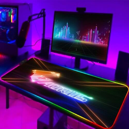 RGB Mouse Pad Aorus Gaming Computer Large Mousepad Keyboard Backlit XXL LED Gamer Mause Pad Carpet 900x400 CS GO LOL Desk Mat