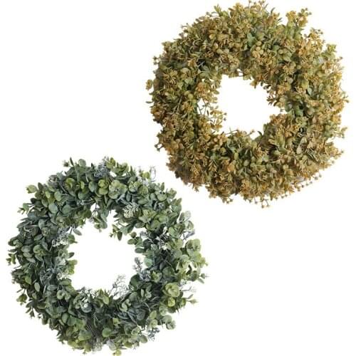 Christmas Garland Grass Circle Door Ring Pendant For Home 2021 8 Styles Flower Noel Restaurant Scene Layout Kids Favor
