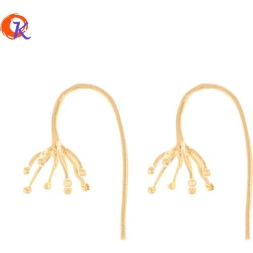Cordial Design 30Pcs 10*27MM Jewelry Accessories/Stamen Flower Charm/Genuine Gold Plating/DIY Making/Earring Findings/Hand Made