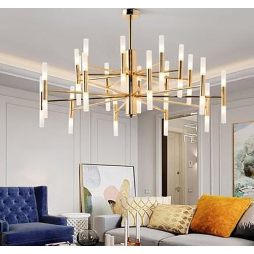 Nordic led Chandelier Black Gold luminaire suspension lighting for living room Chandelier lighting bedroom decor hanging lamp