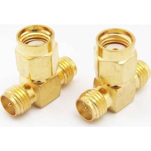 SMA Male To Two SMA Female Jack Triple T RF Connector Triple 1M2F