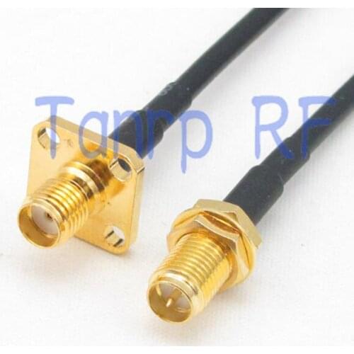 50CM Pigtail coaxial jumper cable RG174 extension cord 20in SMA female with 4 hole to RP SMA female RF panel adapter connector