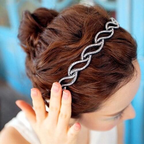 Rhinestone Leaves Teeth Hairband Girls Hair Hoop Fashion Simple Women Plastic Headband Headwear Colorful Hair Accessories