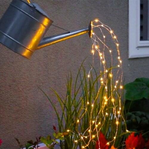 100 LED Waterfall String Lights Solar Powered Twinkle Fairy String Lights Wire Vine Solar Lights Garden Decor
