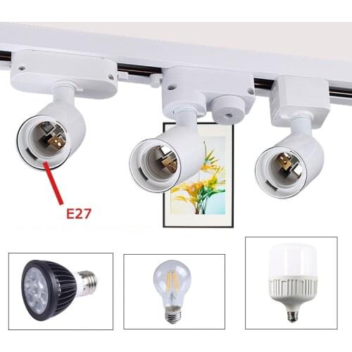 E27 Holder Track Light E27 base track lamp for spot lamp led bulb indoor lighting clothes jewel shop restaurant dining room