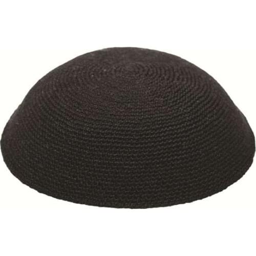HIGH QUALITY HANDMADE BLACK KNITTED YARMULKE KIPPAH KIPPOT DIFFERENT SIZES
