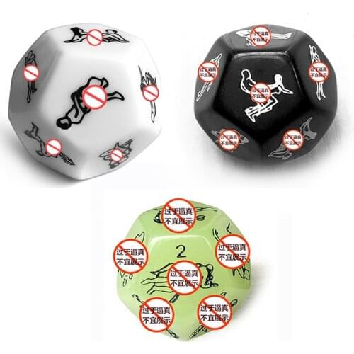 3 pcs Sexy Dic ABS Plastic Fluorescence/White/Black Dice 12 Sides Funny Posture Entertainment Toy