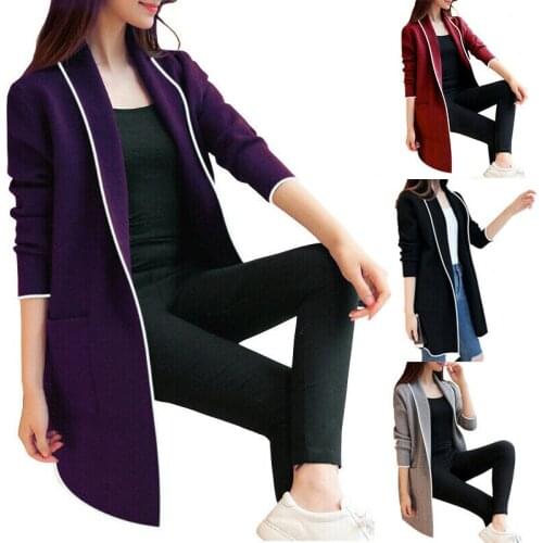 Womens Warm Jacket Tops Open Front Cardigan Long Sleeve Casual Coat Outwear