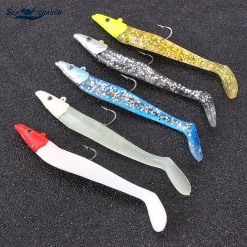 1pcs 12cm 19.4g Swimbaits 5 colors Minnow Action Soft Pro Fishing Tackle Deepwater Lead head Grubs Fish shape Lure