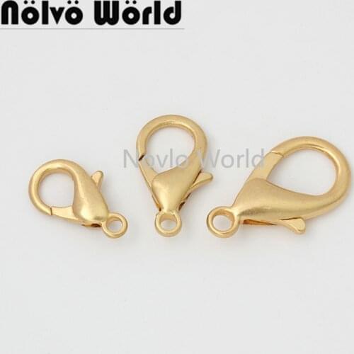 10-50 pieces 3 size Satin gold Small Lobster clasp Fitings Connector Componets Hardware Handbag weekend bags hanger Clips