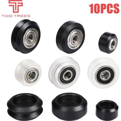 10pcs CNC Openbuilds Plastic wheel POM with 625zz MR105zz Idler Pulley Gear Passive Round Wheel Perlin Wheel V type for V-Slot