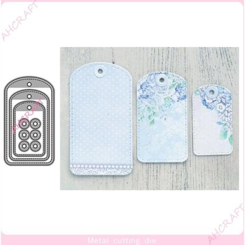 3pc Rectangle label Metal Cutting Dies for DIY Scrapbooking Photo Album Decorative Embossing PaperCard Crafts Die2020