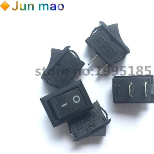 5/10Pcs/Lot Black Push Button Mini Switch 6A-10A 110V 250V KCD1 2Pin Snap-in On/Off Rocker Switch 5PCS/Lot 21MM*15MM BLACK