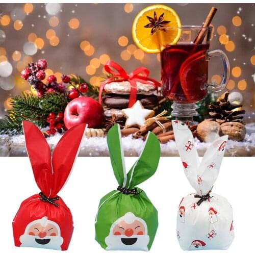 50PCS Christmas Apple Bag Kawaii Biscuits Dim Sum Gift Jewelry Gift Storage Bag Gift Packing Bag Wrap Pocket For Christmas