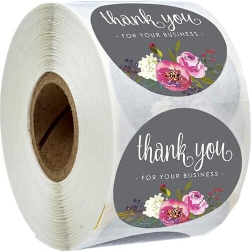 500Pcs Round Floral Flower Thank You Seal Stickers DIY Gifts Package Label Tags