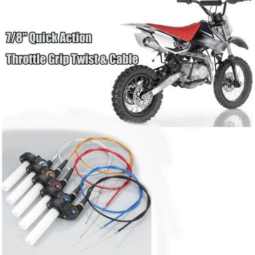 7/8'' 22mm Quick Action Throttle Grip Twist & Cable for Pit bike 50-250cc Motorcycle 90cc 110cc 125cc 150cc 200cc