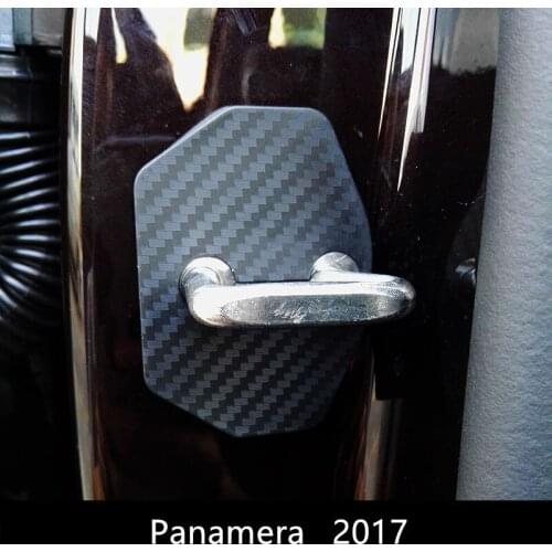 Car Styling Door Lock Buckle Cover Decoration Trim For Porsche Panamera 2010-17 Interior Protection Accessories